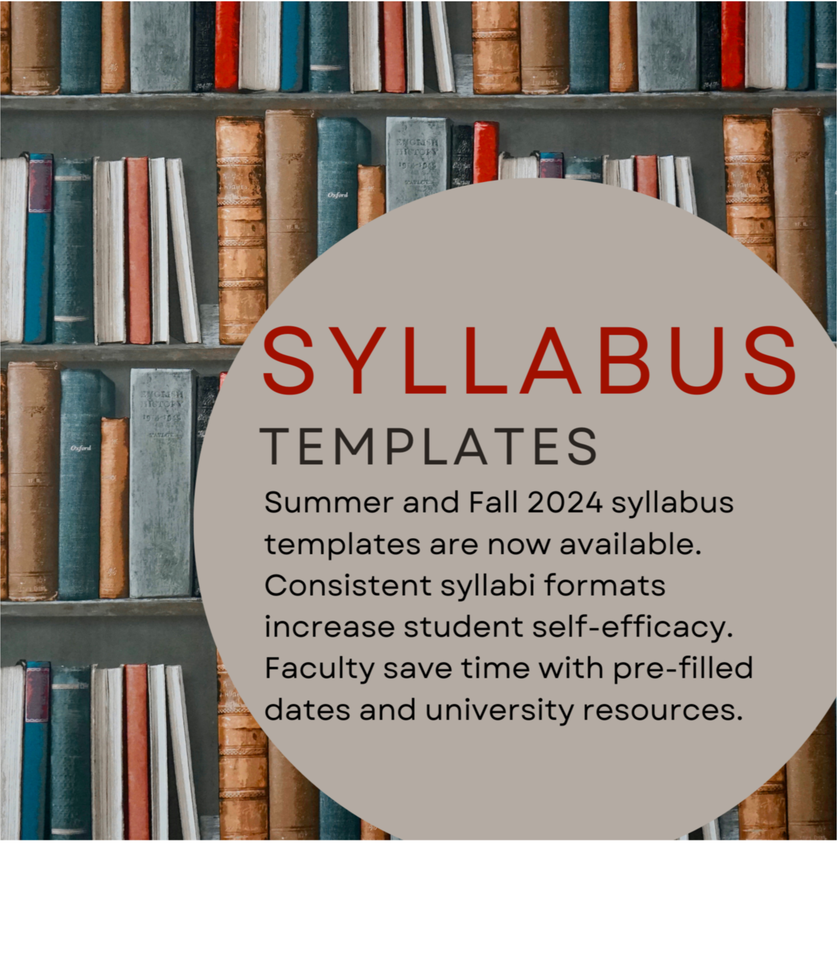 Graphic announcing the availability of syllabus templates on the CTLI site.