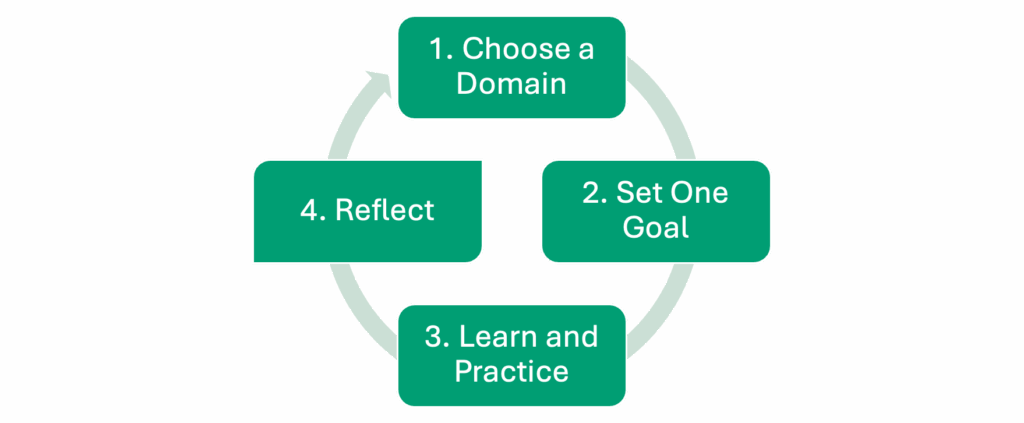 The four-step process for implementing the TEF overlaid on a cycle arrow indicating an iterative process.
