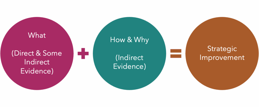 Three circles showing "What" plus "How & Why" equals "Strategic Improvement."