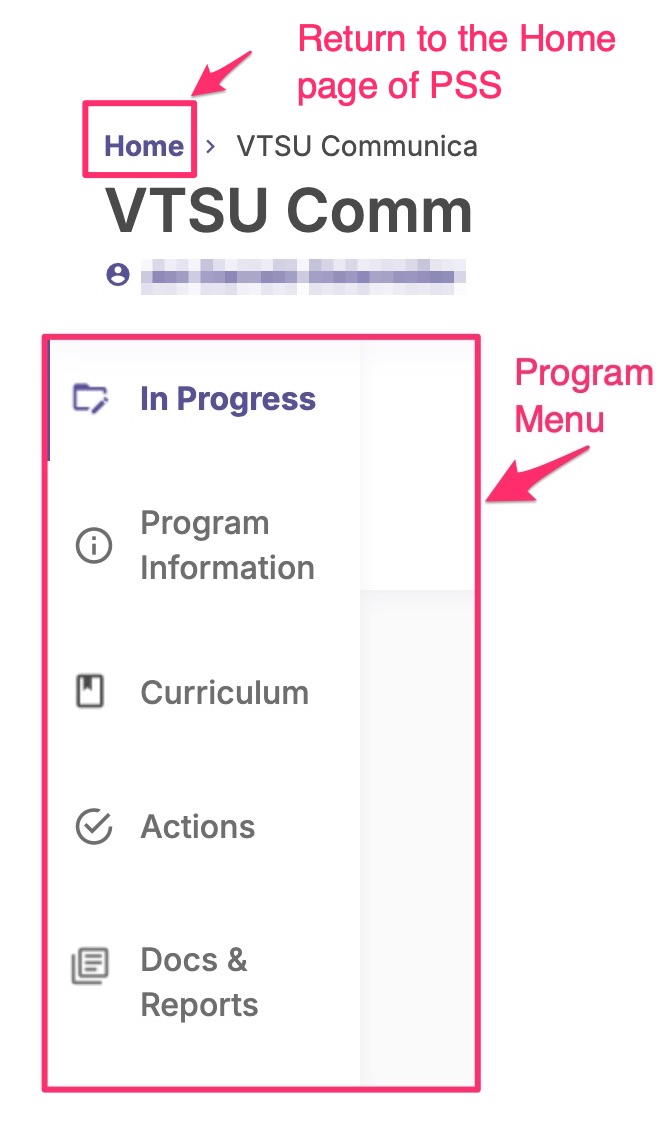 Talisma Program Menu Watermark Planning & Self Study (PSS): Entering a Program - Center for ...